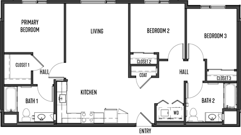 a floor plan of a house with a bedroom and a living room